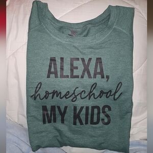 Instant Message "Alexa, Homeschool My Kids" Light Sweater Size L
